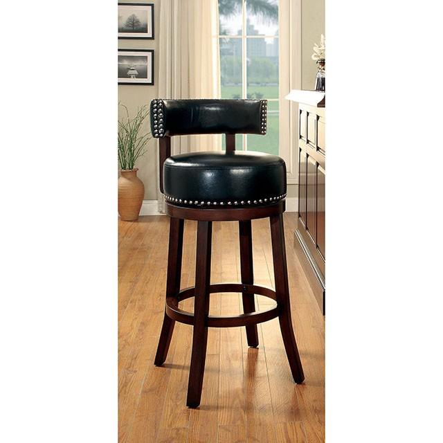 SHIRLEY Dark Oak/Black 24" Bar Stool