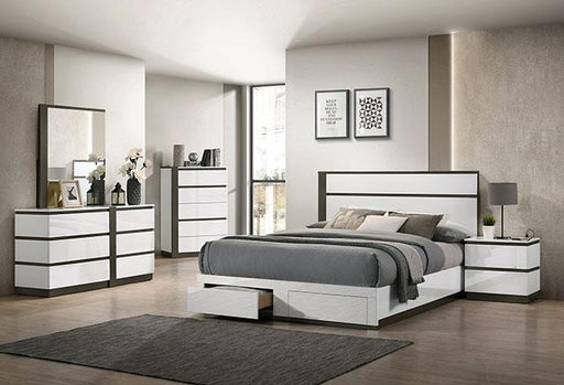 BIRSFELDEN E.King Bed w/ Drawers, White image