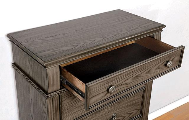 Pamphilos 4 & 5 Piece Queen Bedroom Set Gray & White