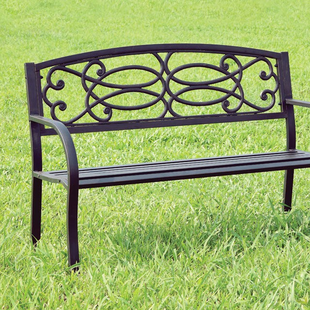 POTTER Black Patio Steel Bench image