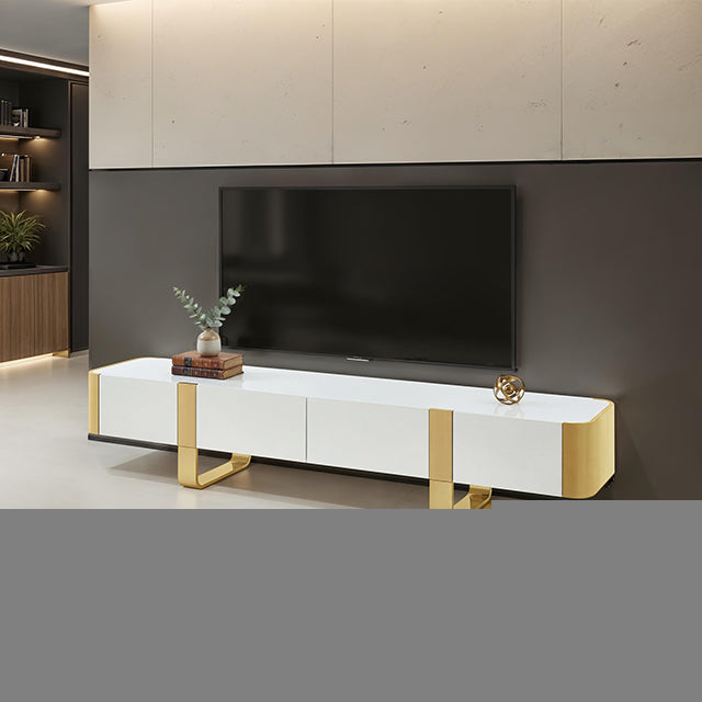 Larvik TV Stand White w/ Gold Frame