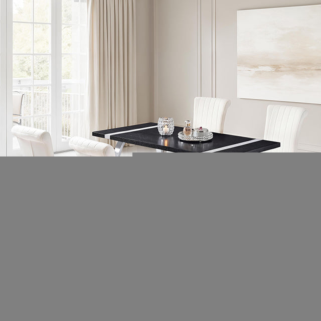 Horley 60" Dining Table, Silver Frame