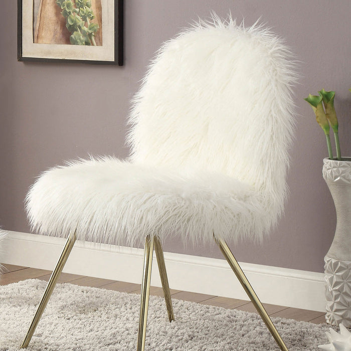 Caoimhe White/Gold Accent Chair image