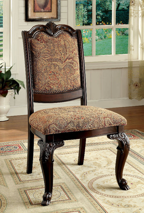 BELLAGIO Brown Cherry/Pattern Fabric Side Chair (2/CTN) image