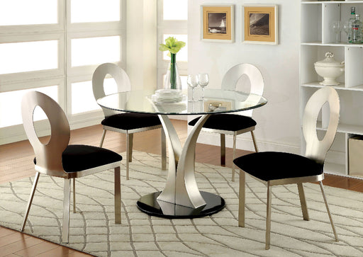VALO Silver/Black Round Dining Table image