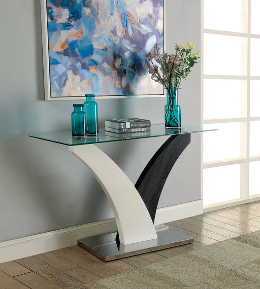 SLOANE White/Dark Gray/Chrome Sofa Table image