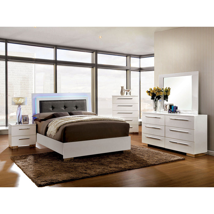 CLEMENTINE Glossy White 5 Pc. Queen Bedroom Set w/ Chest image